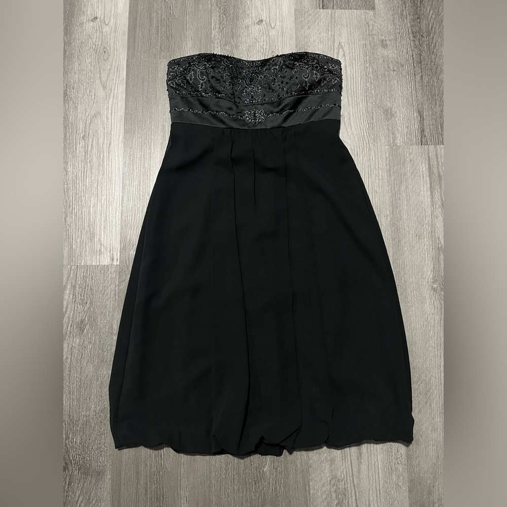 David’s Bridal Black Beaded Embellished Bridesmaids Dress - Size 2